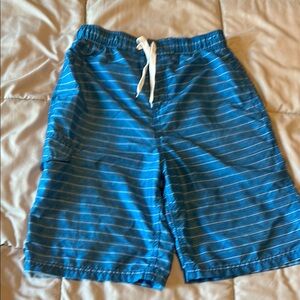 Kanu Surf Blue and White Swim Trunks with Adjustable Fit
